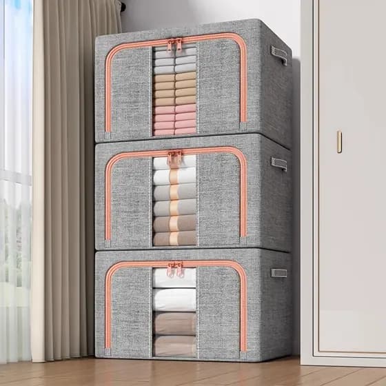 Caixa De Armazenamento Dobráveis Organizador De Roupas Cobertas Edredom Brinquedos Pano Com Ziper