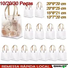 10/20/30 Sacolas PP Transparentes Foscas para Festa Aniversário Casamento Lembrancinhas