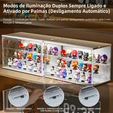 Caixa de Exibição Acrílica com Iluminação LED para Hot Wheels e Colecionáveis de Carros