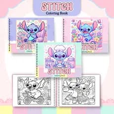 Caderno de desenho para pintar Stitch 50 Folhas A5 capa dura fofo infantil livro de Colorir-180g