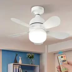 Ventilador de teto Com Luz para Pequenos Espaços (6 Hélices) Controle Remoto Bivolt LED 110V-220V