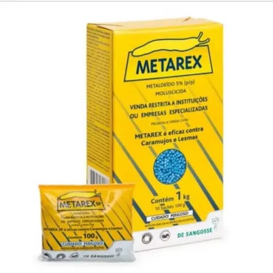Metarex 1kg (10 pacotes de 100g) Eficaz contra Caramujos e Lesmas