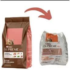 Kit Quatree Supreme Gatos Castrados Salmão de 1-kg Sem Transgênicos e Conservantes Artificiais