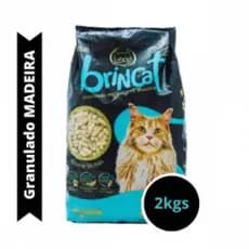 Granulado Higiênico De Madeira Gato Brincat 2kgs Reduz Odores Alta Absorção Rendimento