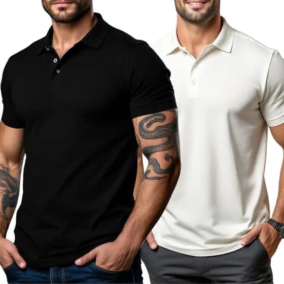 Kit C/ 2 Camisas Gola Polo Masculina Alta Qualidade Lisa Malha Piquet Premium