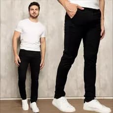 Calça Alfaiataria Masculina 36 ao 48 Sarja Adulto Ajustável Bolso Elastano Alta Qualidade Slim FIT