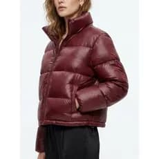 Jaqueta Feminina Puffer Poliamida Cropped com Cintura Ajustável – Macia, Confortável e Moderna