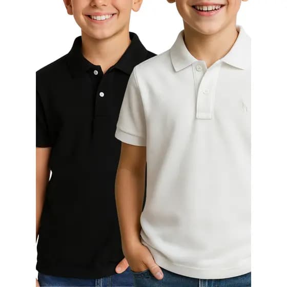 Kit 2 Camisa Polo Juvenil Premium para Meninos Confortável Estilo Casual e Escolar | Tecido Leve e Durável