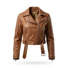 Jaqueta Cropped Feminina Couro Sintético Estilosa Moda Inverno