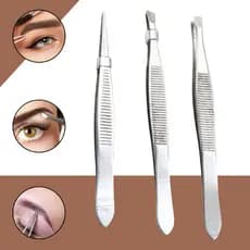 Kit 3 Pinça Profissional Em Aço Inoxidável Para Sobrancelha Remoção De Pelos Sobrancelha Design