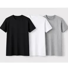Kit 3 Camisetas Básicas Masculinas lisa Regular 100% Algodão
