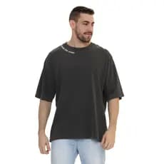 Camiseta Over Streetwear Masculina Estonada Estampa Minimalista Treino Academia Fitness