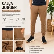 Calça Jogger Masculina em Moletinho Premium Estonado Cós com Cordão e Punho Conforto e Estilo