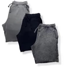 Kit 3 Bermudas  Shorts Masculinas Moletinho Premium Estonada com Corte a Fio