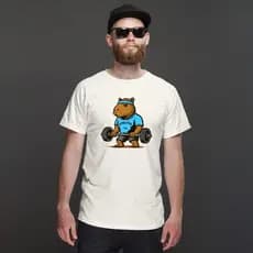 Camiseta Unissex Academia Fitness Capivara Musculação Streetwear Masculina e Feminina 100% Algodão