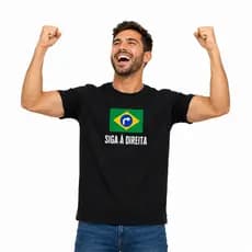 Camiseta Brasil Siga a Direita 100% algodão mudança