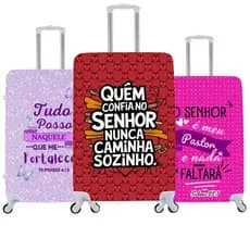 Capa De Mala Personalizada Gospel Cristã Viagens Bagagem