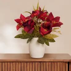 Buquê Misto com Rosa Lírio E Orquidea Artificial 30cm Shopsul