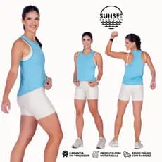 Regata Cropped Fitness Feminina em Poliamida com Detalhe em Tela para Academia e Treino