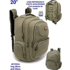 Mochila De LONA Reforçada Pará Trabalho Viagem Trilha 100%Lona KV2218