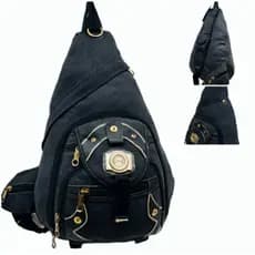 Mochila Bolsa Transversal Lona Reforçada Unissex Bolsa De Ombro Impermeável KVN