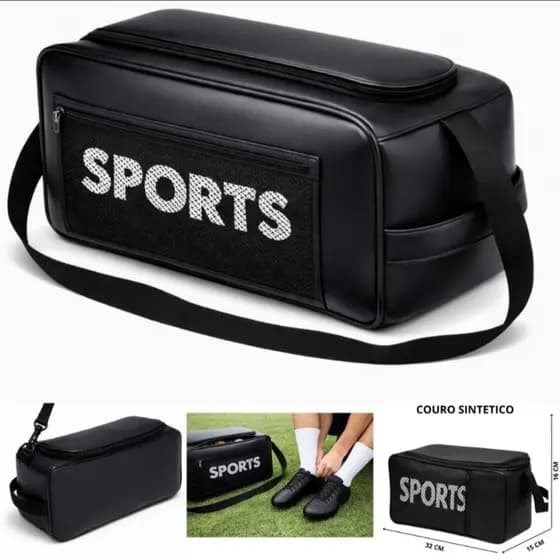 Porta Chuteira Esportiva Sports Couro Sintético Academias 698