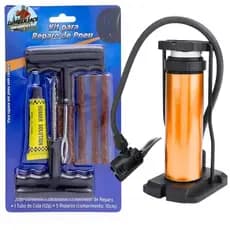 Kit Reparo de Pneu sem Camara + Bomba de ar para Motos e Carros - Alta Qualidade