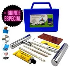 Kit Reparo Pneu Profissional e Intermediário Maleta Completa Para Reparo de Pneu de Moto e Carros e Bicicleta