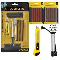Reparo Pneu sem Camara para Carro e Moto Refil Selante Macarrão Remendo - compressor de Ar