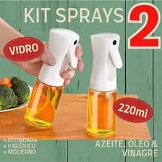 Spray Borrifador de Azeite Premium Pulverizador Vinagreiro Azeiteiro p/ Cozinhas Vidro 220ml
