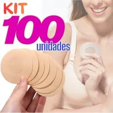 Kit até 100 Unid Adesivo Tapa Seios Invisível Tampar Bico do Peito Discreto