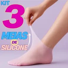 Kit até 3 Meias de Silicone Gel Cuidado Hidratação para Pés e Calcanhar Rachado Spa