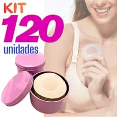 Kit até 120 Adesivos Tapa Mamilo Seio Invisível Bico do Peito c/ Latinha p/ Guardar