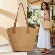 Bolsa Feminina de Praia Elegante Alça de Ombro Grande