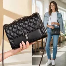 Bolsa Feminina Transversal Corrente Escura "Y"