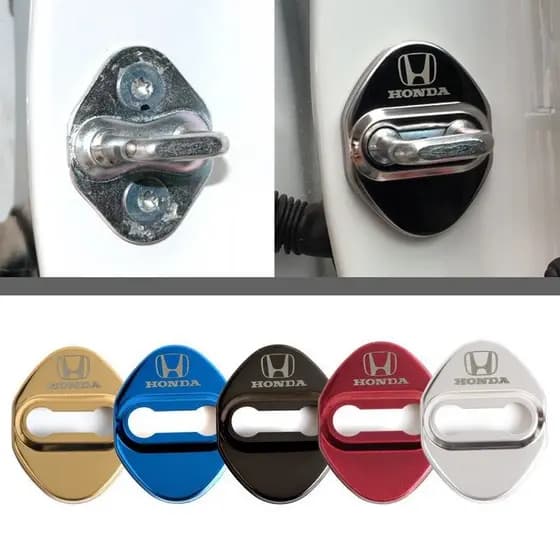 Collab 4 Peças Capa De Proteção Para Fechadura De Porta De Carro Trava De Aço Inoxidável Cidade Jazz BRV Honda Civic Acc