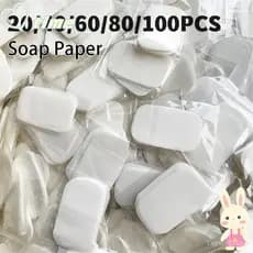 TIME1 20/50/60/80/100 unidades de sabonete em folha, folhas de espuma de limpeza para lavagem das mãos, folhas de sabone