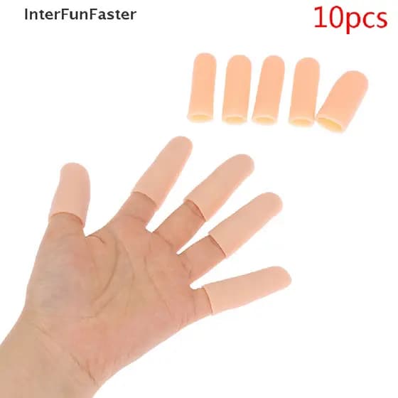 InterFunFaster 10pcs/set Silicone Gel Tubo Bandagem Manual Protetor De Dedo Alívio Da Dor Tampa Do Polegar
