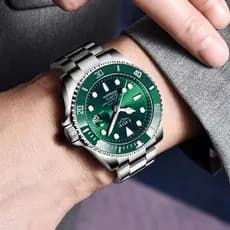2022 lige relógio masculino 316l aço automático mecânico tourbillon moda 100m relógios luminosos à prova dwaterproof águ