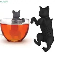 Filtro Infusor De Chá De Silicone NIDOSE , Saco Gato Com De Especiarias De , Reutilizável De Desenho Animado Para