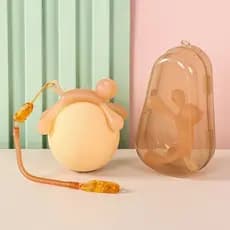 Conjunto De 3 Peças De 0-36 Meses De Idade Cola Odontológica De Silicone Para Bebês + Corrente Anti-Gotas + Caixa Haste
