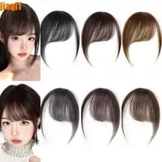 JIAQI1 Franja Lateral De Cabelo Humano , Extensão Natural , Clipe Reto Em Franjas Frontais Invisíveis