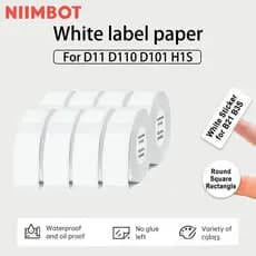 Niimbot D11/D110/D101 (Cor Branca) Etiqueta Térmica 12-15mm Adesiva Com Nome Papel Branco Colorido 7X4G