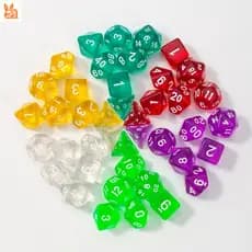 Conjunto De Dados Poliédricos Translúcidos-Adequado Para Jogos De Tabuleiro Dragon , Pathfinder , D & E RPG SQMO