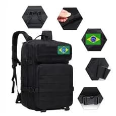 Mochila Tática Militar Assault 49 Litros Camping Trilha masculina reforçada espaçosa impermeavel escolha sua cor