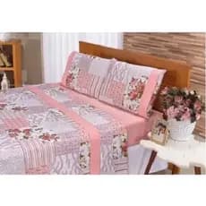 kit jogo de Lençol Casal cama 03 Peças Estampado - 400 FIOS