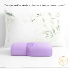 Jogo de Lençol Compouse Fronhas Estampadas Micropercal 400 Fios Ponto Palito Flor Verde- LANÇAMENTO