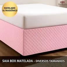 Saia Box Matelassê Ultrassônico com forro tecidos - Solteiro/Casal Padrão/Queen/King