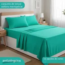 Jogo de Lençol Solteiro 2 Peças Liso - Várias Cores Altura1,88 x 0,88 x 0,20