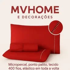 Jogo de Lençol Cama Solteiro Casal Queen King 400 FIOS Micropercal Ponto Palito
